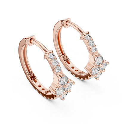 Regal Floral Cluster Diamond Hoops