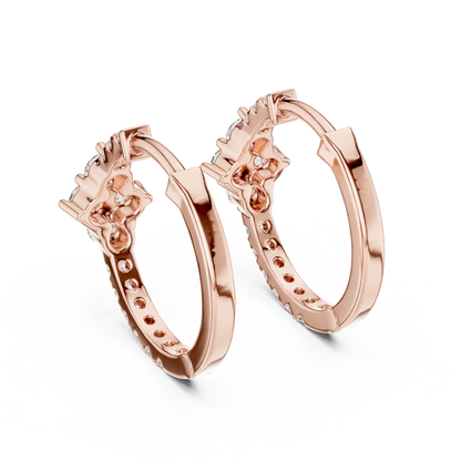 Regal Floral Cluster Diamond Hoops