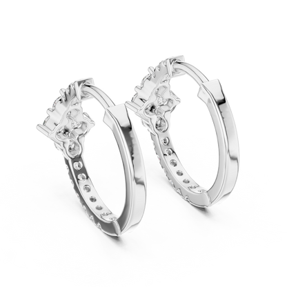 Regal Floral Cluster Diamond Hoops
