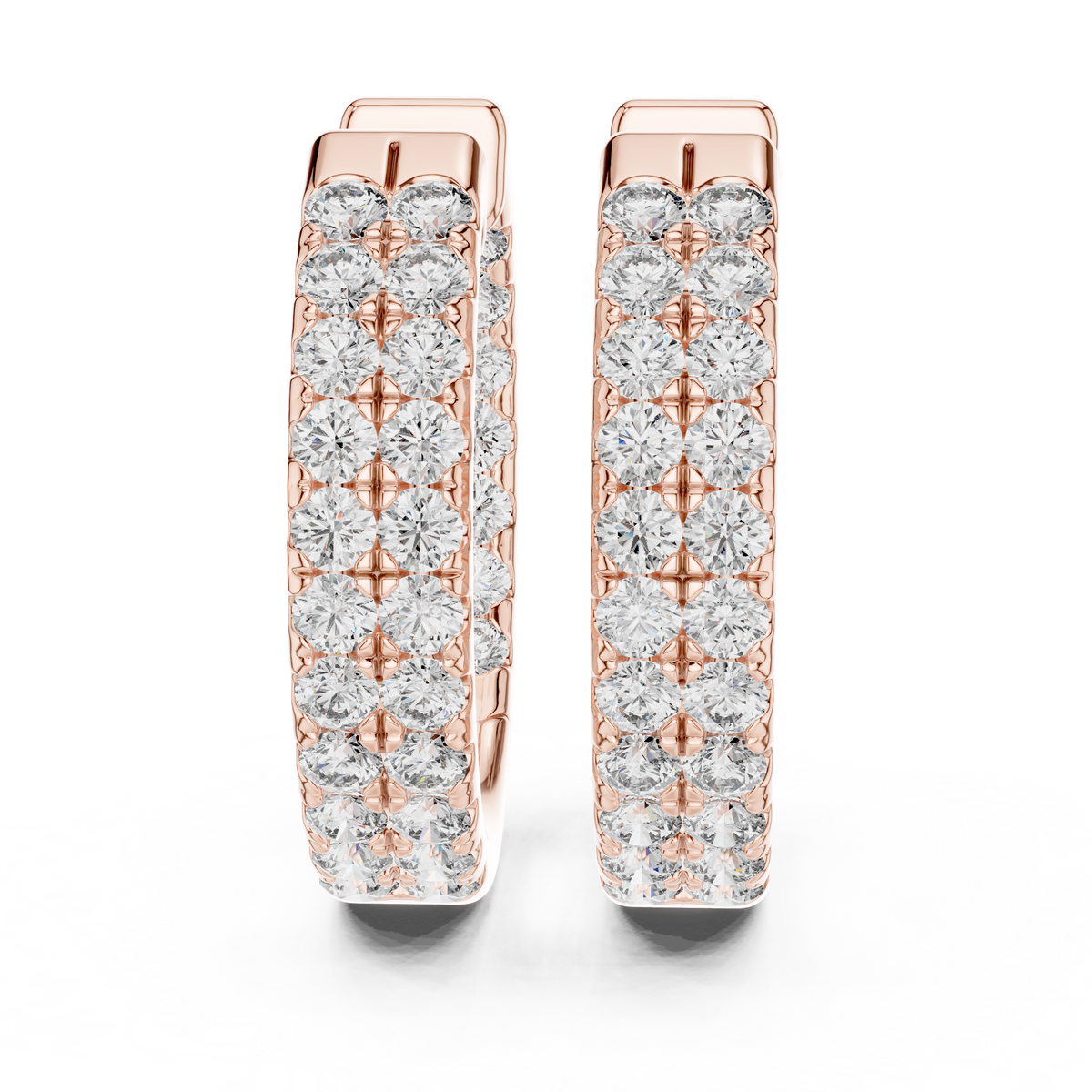 Regal Double Row Diamond Hoops
