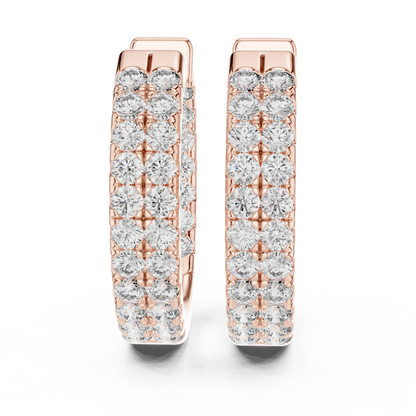 Regal Double Row Diamond Hoops