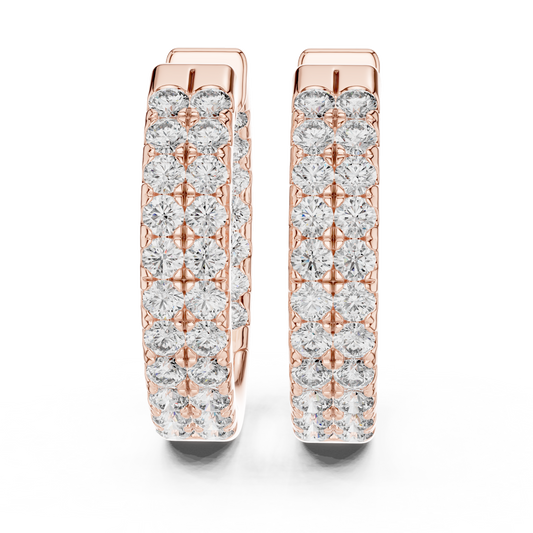 Regal Double Row Diamond Hoops