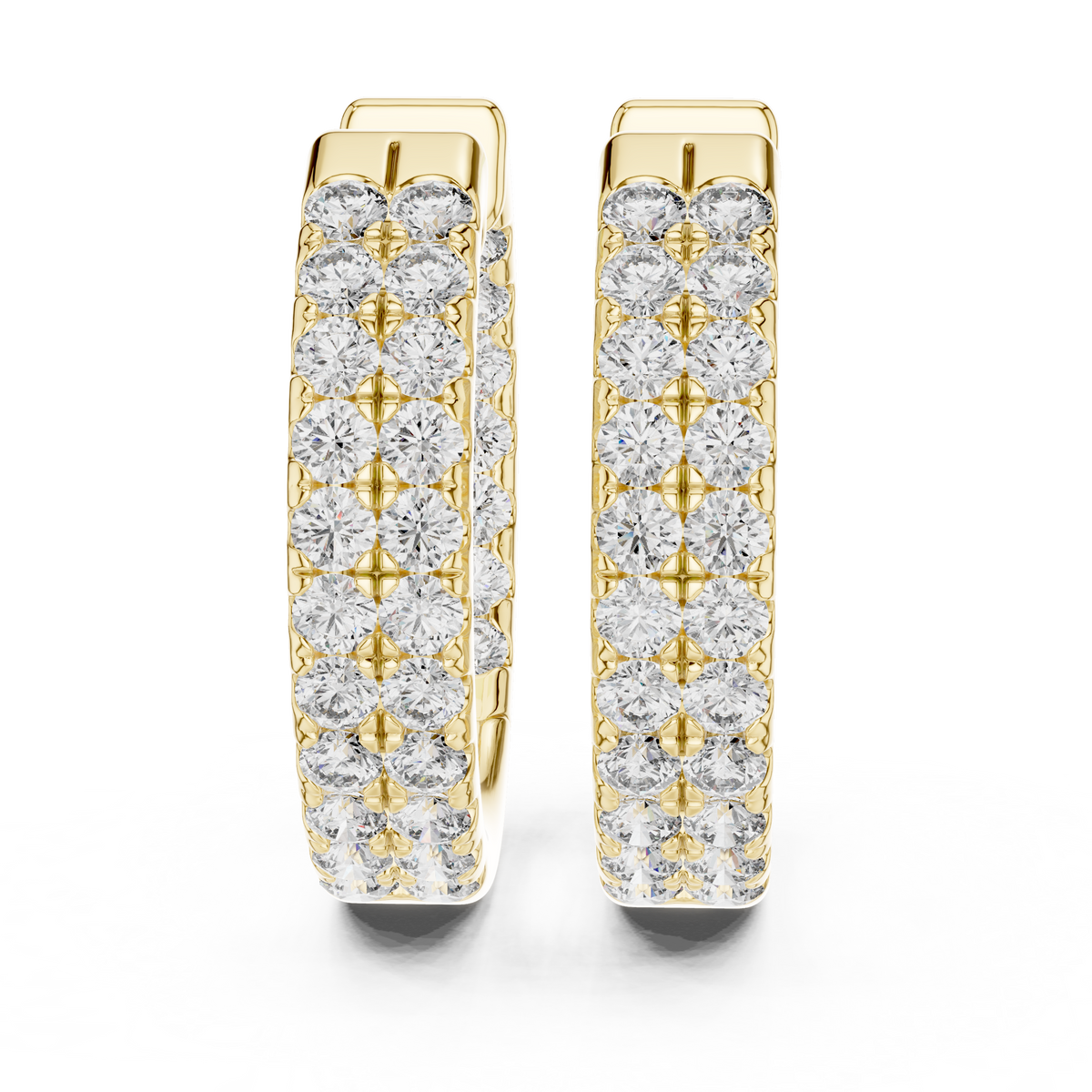 Regal Double Row Diamond Hoops