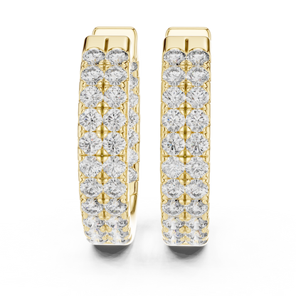 Regal Double Row Diamond Hoops