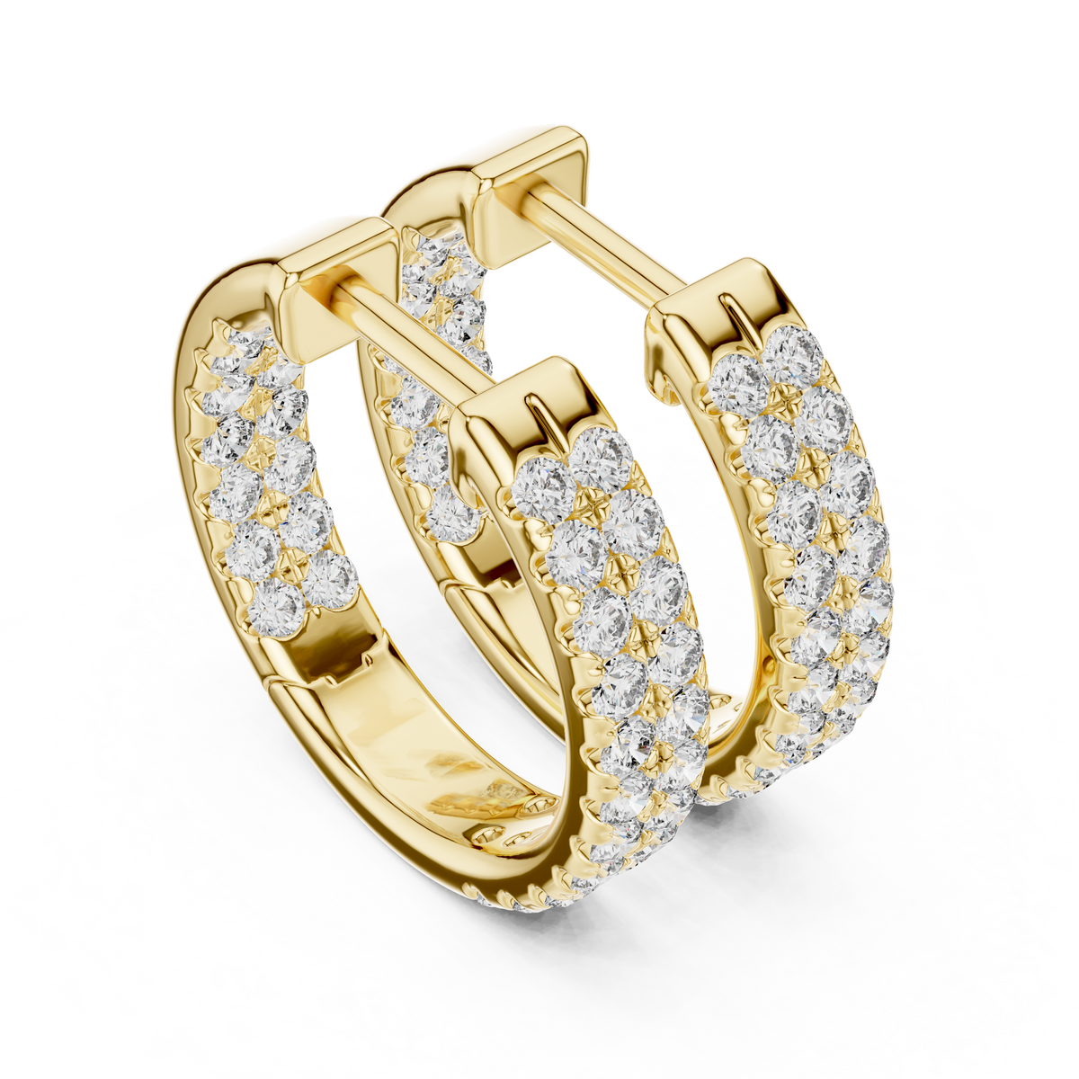 Regal Double Row Diamond Hoops