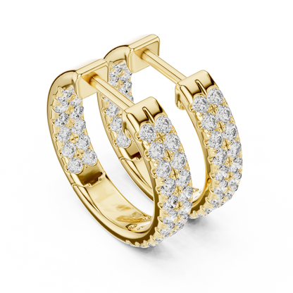 Regal Double Row Diamond Hoops