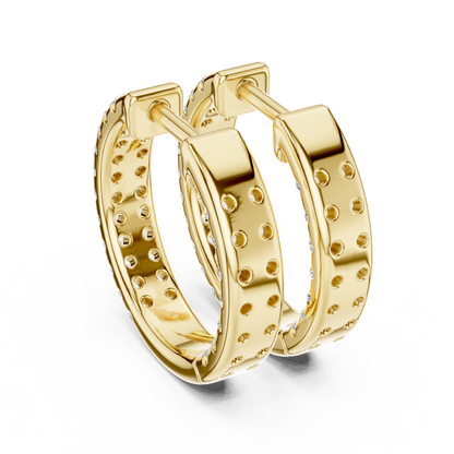 Regal Double Row Diamond Hoops