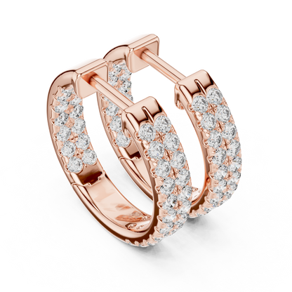 Regal Double Row Diamond Hoops