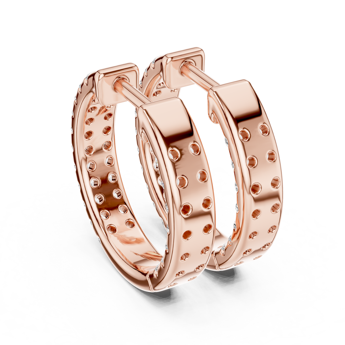 Regal Double Row Diamond Hoops