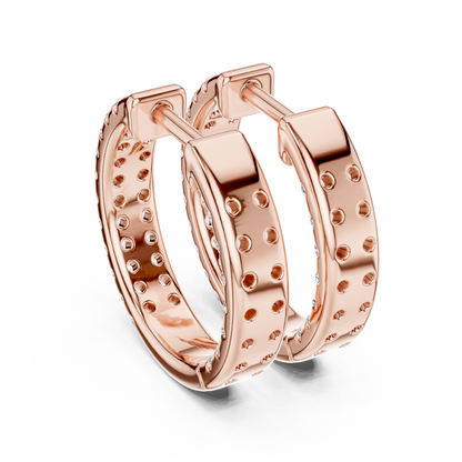 Regal Double Row Diamond Hoops