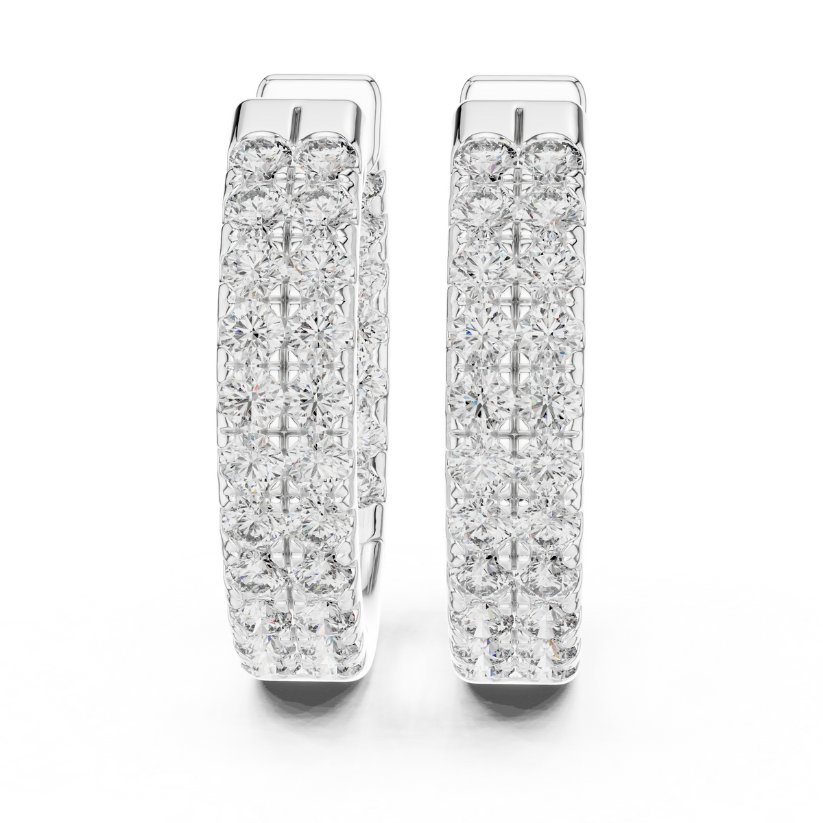 Regal Double Row Diamond Hoops