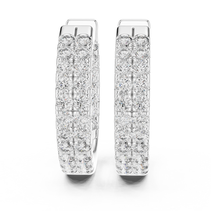 Regal Double Row Diamond Hoops