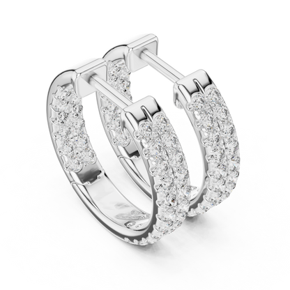 Regal Double Row Diamond Hoops