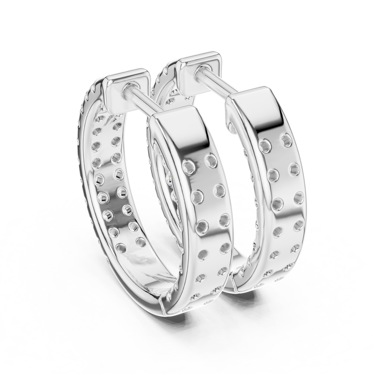 Regal Double Row Diamond Hoops