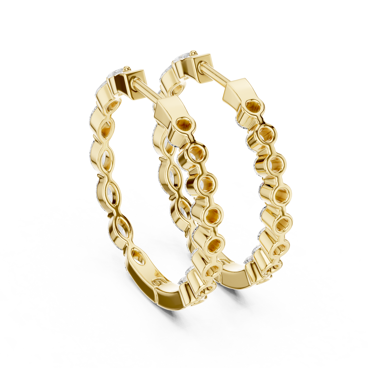 Elegant Marquise Diamond Hoops