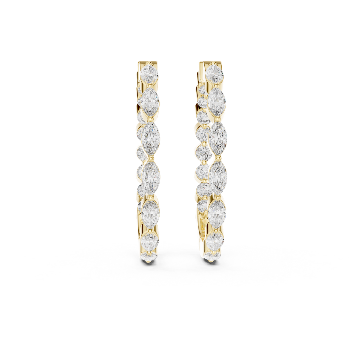 Elegant Marquise Diamond Hoops