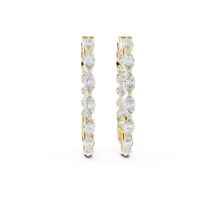 Elegant Marquise Diamond Hoops