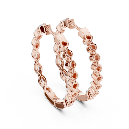 Elegant Marquise Diamond Hoops