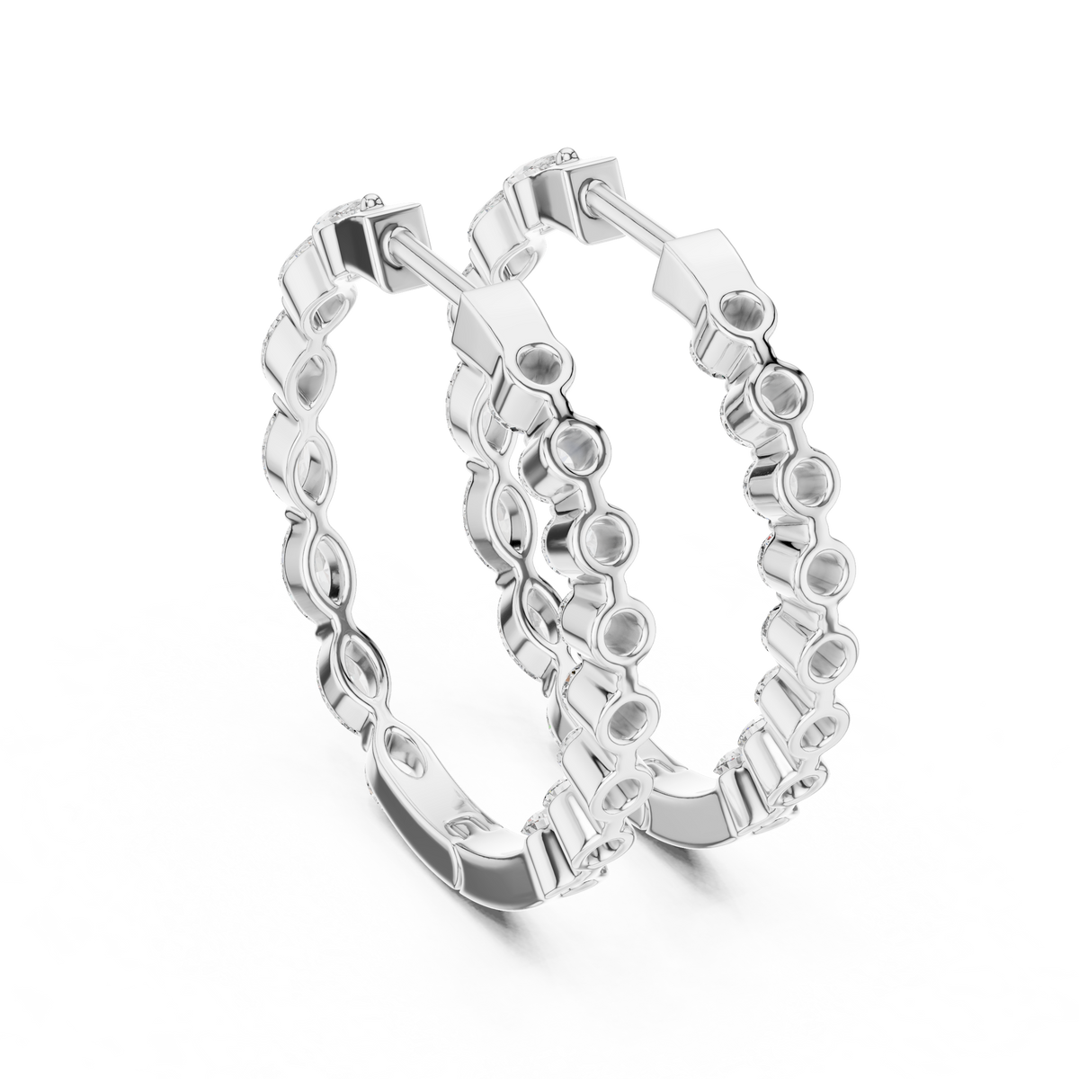 Elegant Marquise Diamond Hoops