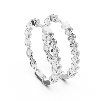 Elegant Marquise Diamond Hoops
