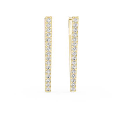 Elegant V-Shaped Pavé Diamond Hoops