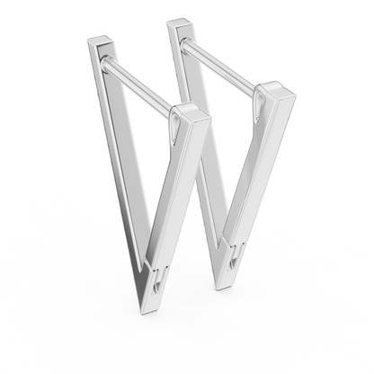 Elegant V-Shaped Pavé Diamond Hoops
