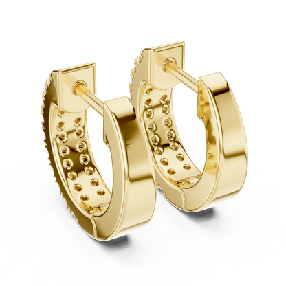 Regal Double Row Pavé Diamond Hoops