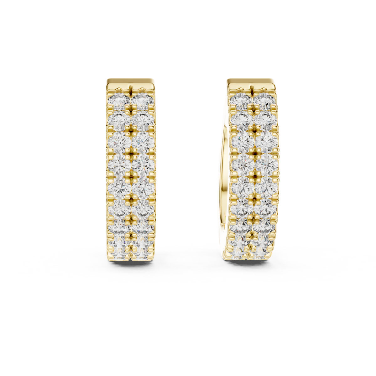 Regal Double Row Pavé Diamond Hoops