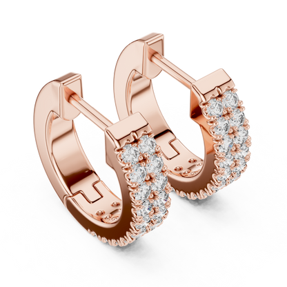 Regal Double Row Pavé Diamond Hoops