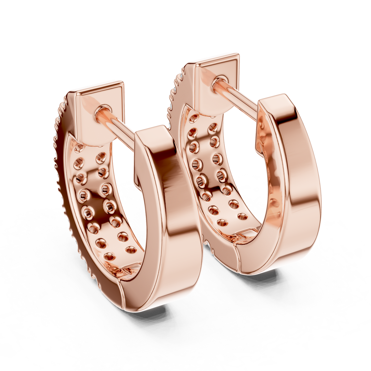 Regal Double Row Pavé Diamond Hoops