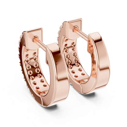 Regal Double Row Pavé Diamond Hoops