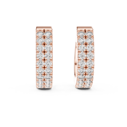 Regal Double Row Pavé Diamond Hoops