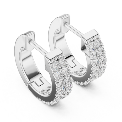Regal Double Row Pavé Diamond Hoops