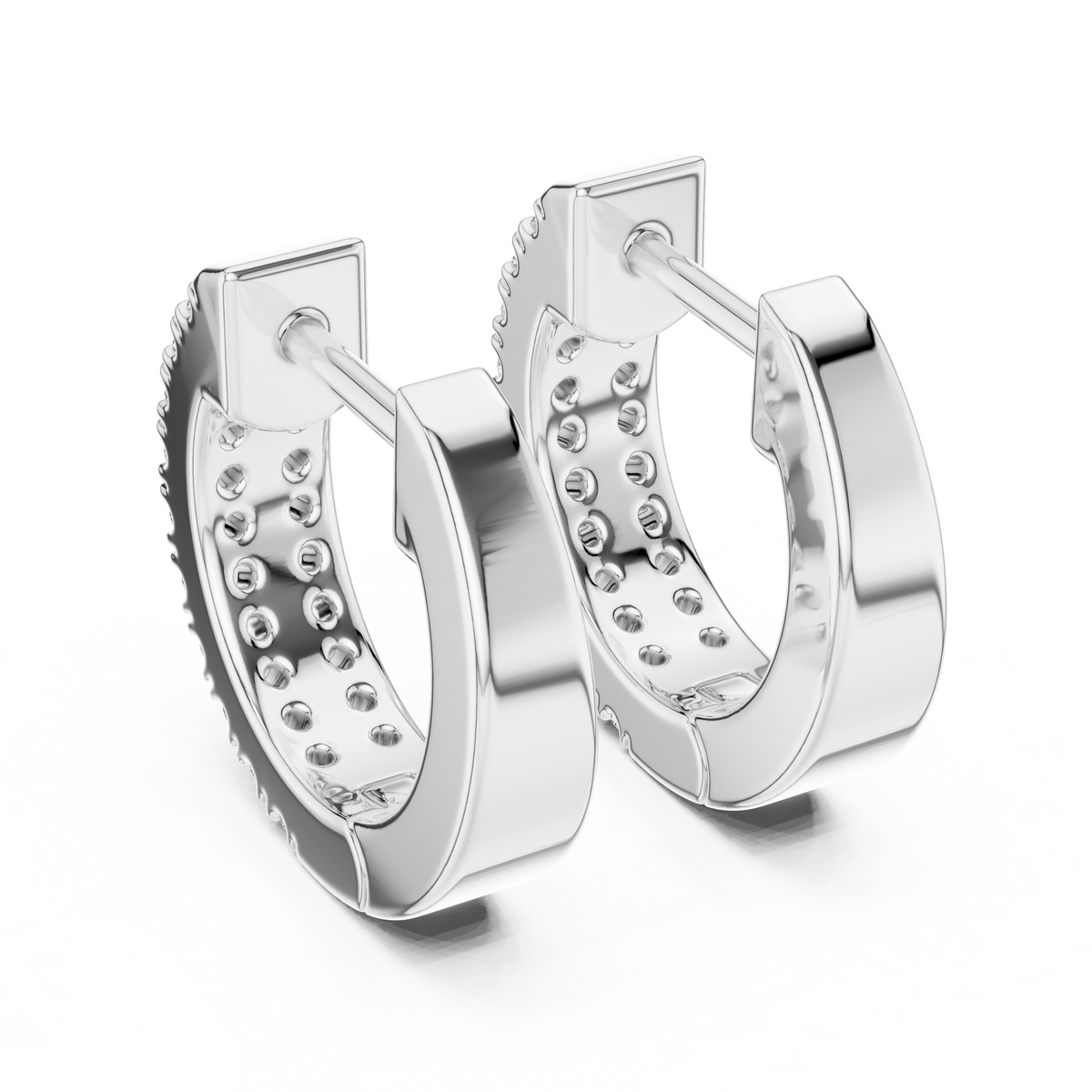 Regal Double Row Pavé Diamond Hoops