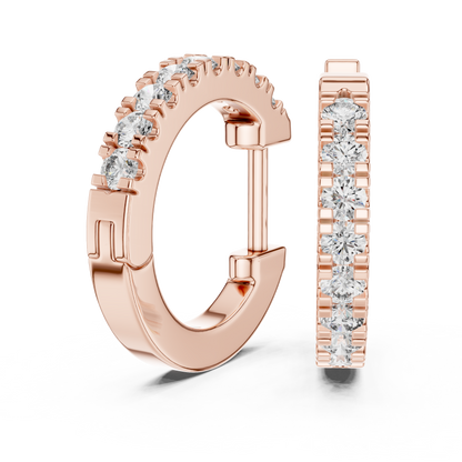 Regal Scalloped Pavé Diamond Hoops
