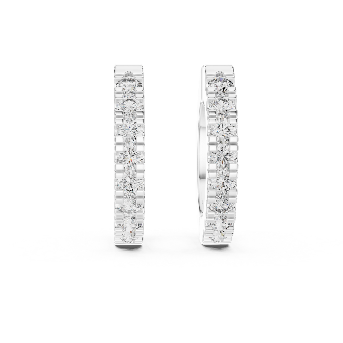 Regal Scalloped Pavé Diamond Hoops