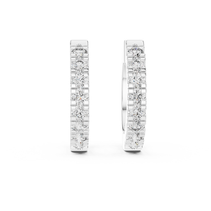 Regal Scalloped Pavé Diamond Hoops