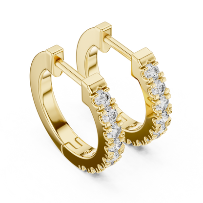 Regal Scalloped Pavé Diamond Hoops
