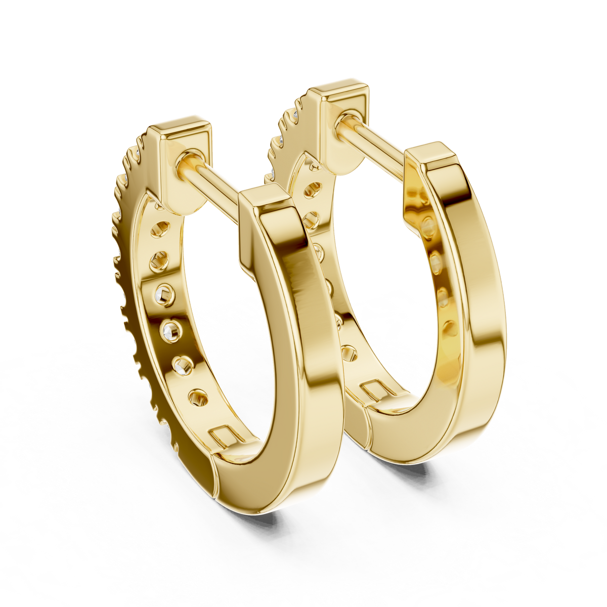 Regal Scalloped Pavé Diamond Hoops
