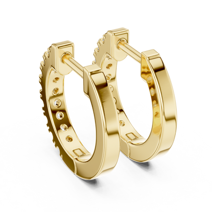 Regal Scalloped Pavé Diamond Hoops