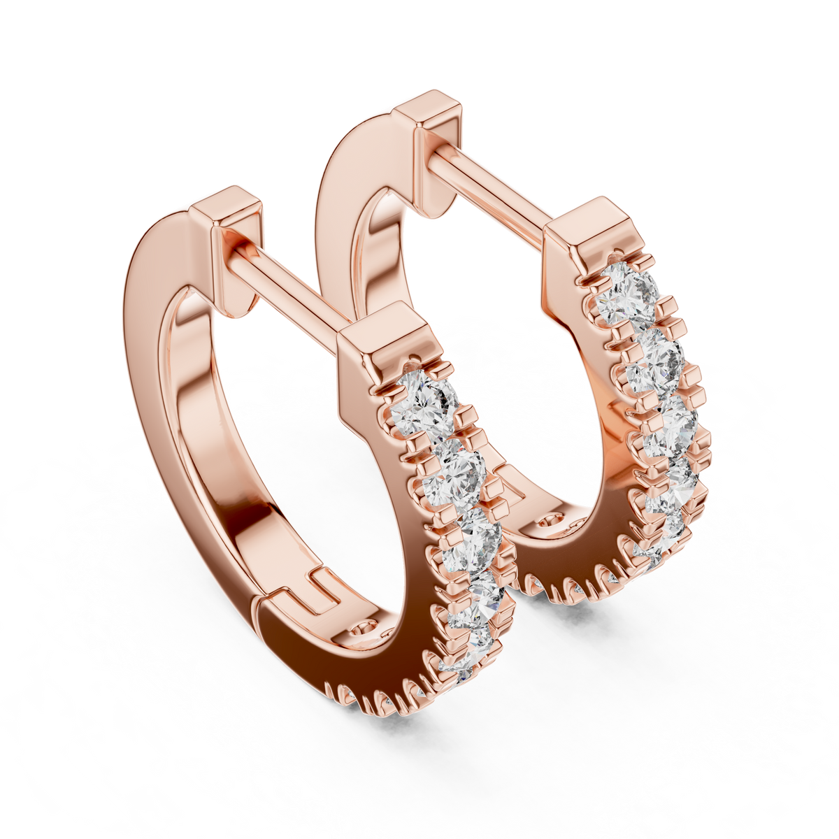 Regal Scalloped Pavé Diamond Hoops