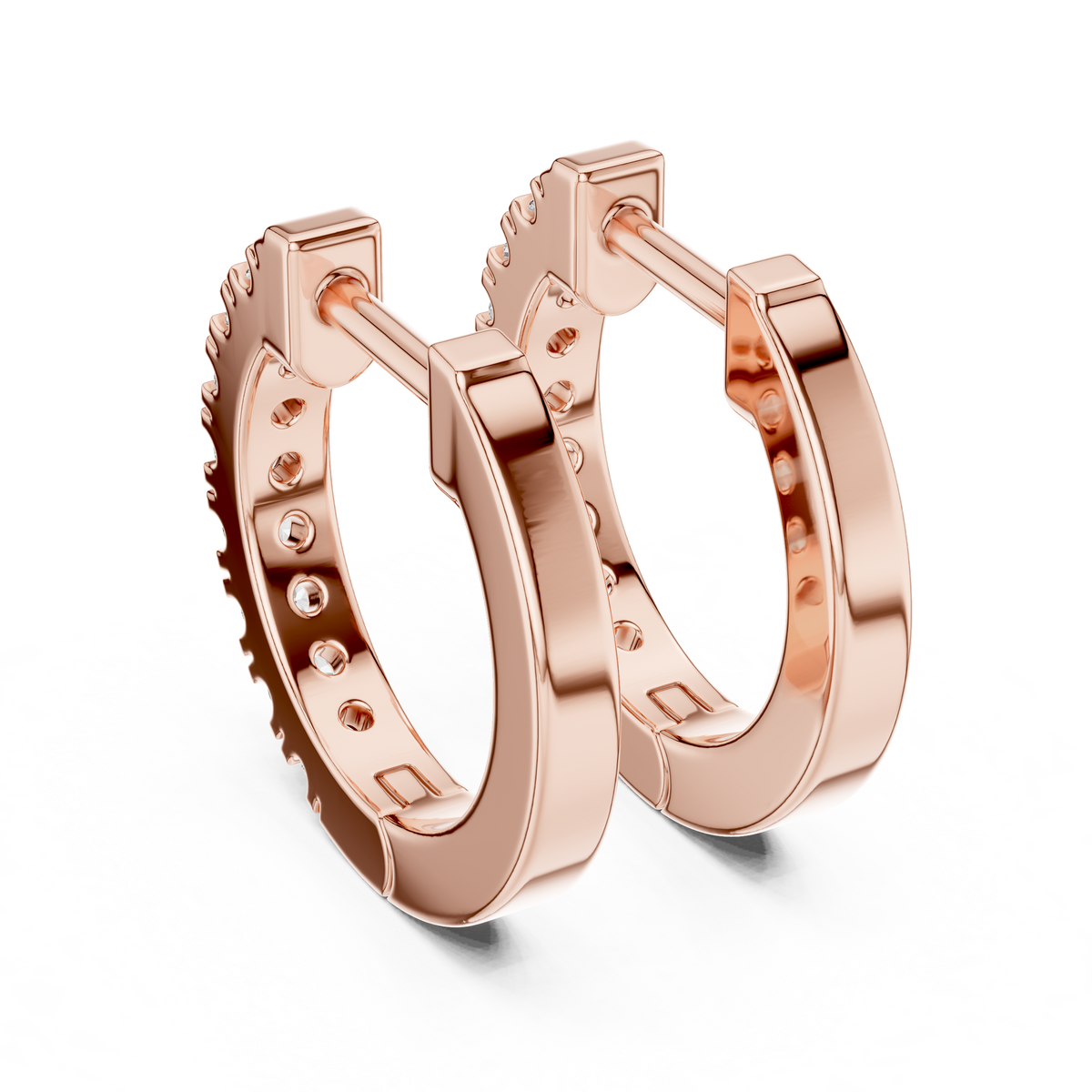Regal Scalloped Pavé Diamond Hoops
