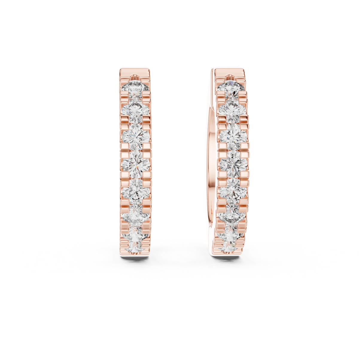 Regal Scalloped Pavé Diamond Hoops