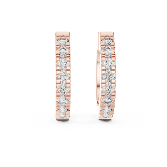 Regal Scalloped Pavé Diamond Hoops