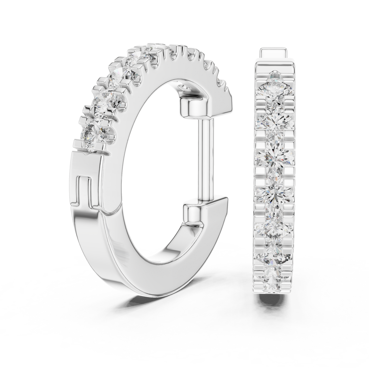 Regal Scalloped Pavé Diamond Hoops