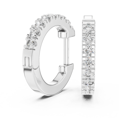 Regal Scalloped Pavé Diamond Hoops