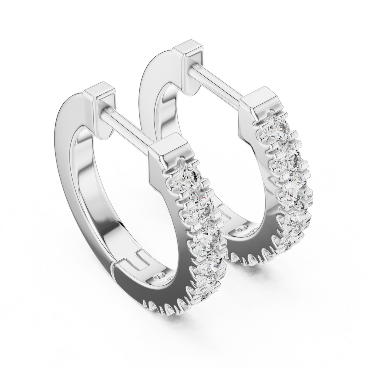 Regal Scalloped Pavé Diamond Hoops