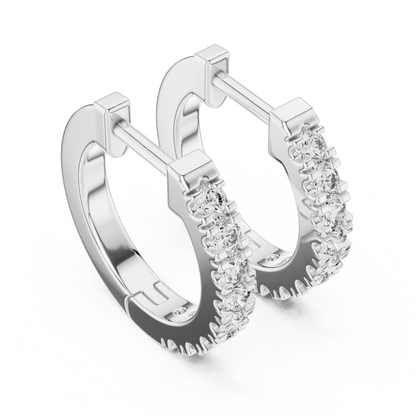 Regal Scalloped Pavé Diamond Hoops