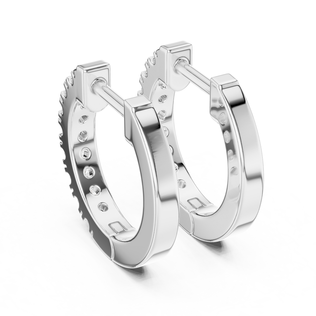 Regal Scalloped Pavé Diamond Hoops
