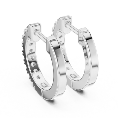 Regal Scalloped Pavé Diamond Hoops